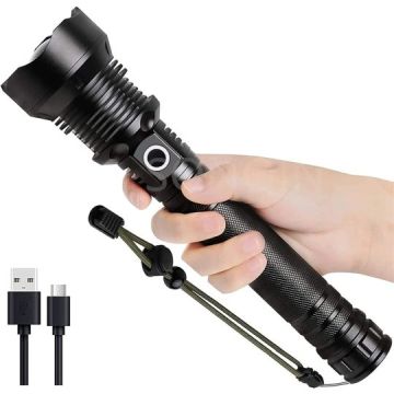 P90 Metal Body Rechargeable Laser Flashlight - Buy 1 Get 1 Free